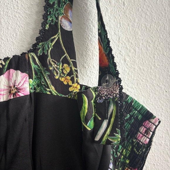 NWT Avec Les Filles Floral Botanical Butterfly Print Corset Fit & Flare Dress 6 - Picture 10 of 13